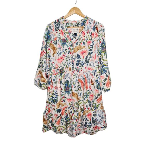 Anthropologie KELLY LOUISE JUDD Whimsical Flannel Sleep Dress Small Rabbits - Picture 2 of 9